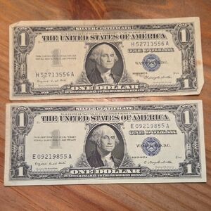 (2) Series 1957 A Vintage One Dollar Silver Certificates